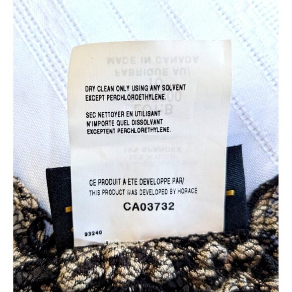 Vintage Y2K LINDA LUNDSTRÖM Black & Tan Stretchy Mesh Overlay Top Size 10 - Picture 5 of 6